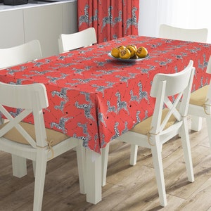 Zebra Pattern Tablecloth, Table Runner Animal Print, Microfiber Tablecloths, Made to order Table Runners, Pattern table cloth, T04