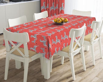 Zebra Pattern Tablecloth, Table Runner Animal Print, Microfiber Tablecloths, Made to order Table Runners, Pattern table cloth, T04