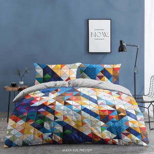 Vintage Bedding Set – Retro Painted Wood Duvet Cover – Watercolor Comforter – Artistic Bed Linen by CoolBedding, B199