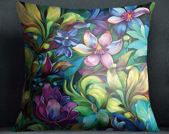 Floral Decorative Pillow Cover: Throw Pillow Sham for Sofa or Bedroom, P32