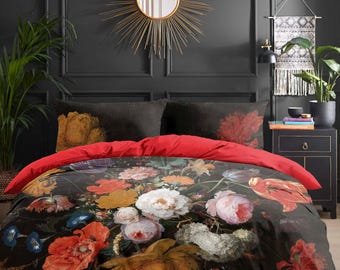 Dutch Floral Bedding Set – Bohemian Mignonne Duvet Cover – Romantic Comforter Bedding – Shabby Chic Bedroom Decor by CoolBedding, B172