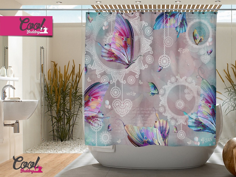 Erflies Bath Curtain Bohemian Shower Image 0