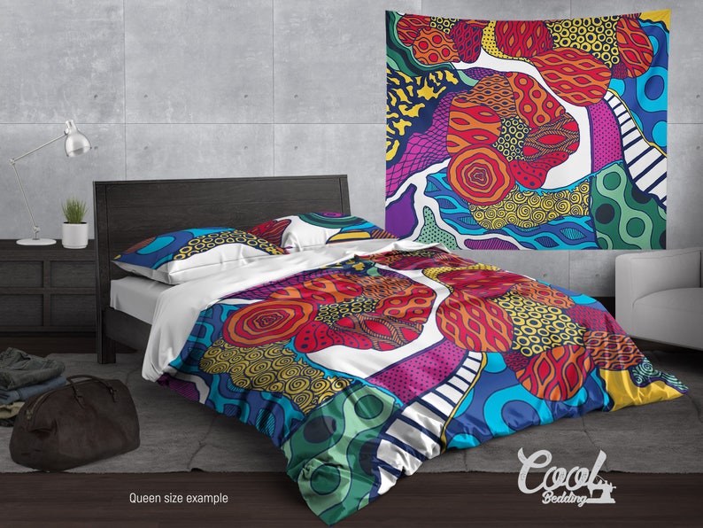 Japanese Garden Bedding Set Harajuku Duvet Cover Set Etsy