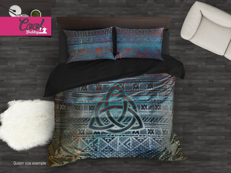 Celtic Triangle Bedding Set Tribal Knot Duvet Cover Celtic Triangle Bedding Set Tribal Knot Duvet Cover Image 2