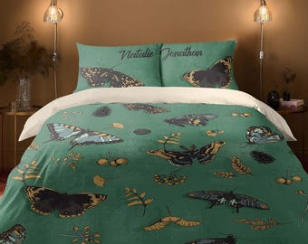 Butterfly Duvet Cover Set: Personalized Comforter, Non-Toxic Bedding, B268