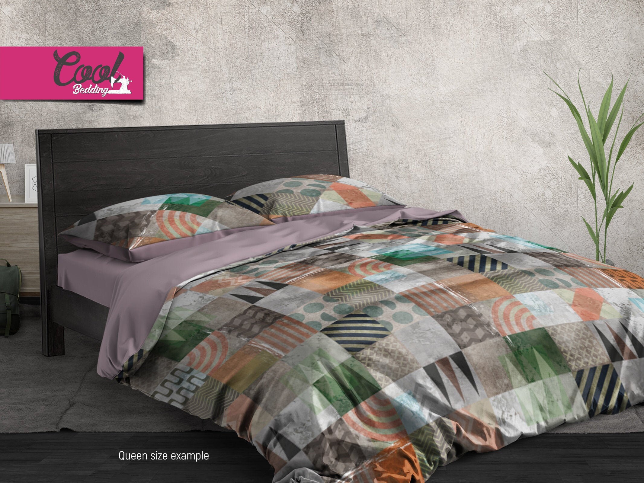 Handmade Comforter Vintage Bedding Set Italian Tiles Etsy