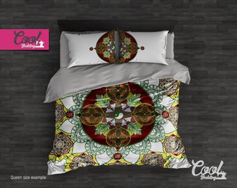 Balance Yin Yang Bedding Set, Mandala Duvet Cover, Boho Bedding, Queen King Bohemian Comforter Set 10