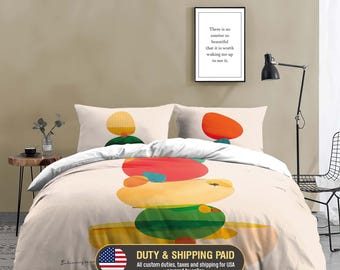 Abstract Bedding Set - Minimalist Duvet Cover - Modern Bedroom Decor, 256