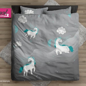 Unicorn Comforter Set – Handmade Bedding Set – Designer Duvet Covers & Magical Bed Set for Toddlers and Children by CoolBedding, B211