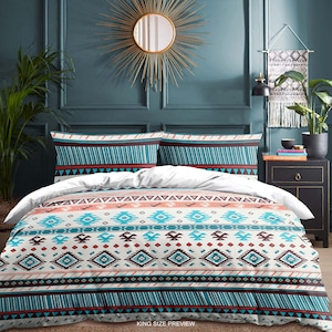 Vintage beddengoedset – Southwestern dekbedovertrekset – Tribal-geïnspireerd dekbed voor wereldwijd geïnspireerde slaapkamers van CoolBedding, B191