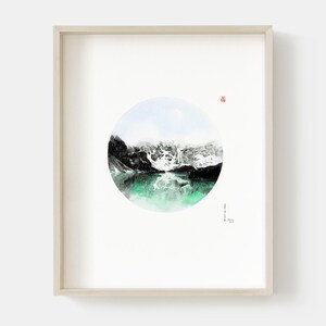 Moraine Lake Watercolor Print, Banff Mountain Landscape - WANRU KEMP image 5