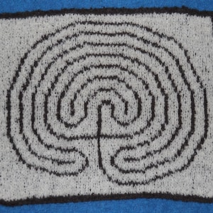 Classical labyrinth digital download knitting chart / pattern - portable, lap or desk size, meditation tool, spiritual, fun
