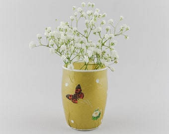Small Glass Vase for Flowers. Handmade Boho Chic Art Decor. Gift for Her, Gardener, Mother, Grandmother, Aunt, Mother-In-Law, Wife, Sister.