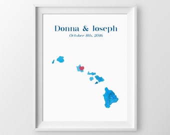 Watercolor State Wedding Guest Book – Personalized Archival Print