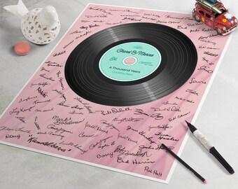Personalized Wedding Song Record Guest Book - Custom Archival Print