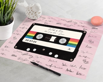 Custom Cassette Tape Wedding Guest Book – Personalized Song Art Print