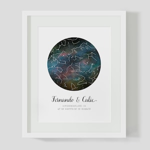 Constellation Wedding Guest Book - Star Map, Night Sky Print, Wedding Gift for Couple, Wedding Anniversary Gift, Guest Book Poster, Wedding