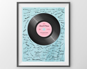 Custom Wedding Song Guest Book – Record Art Print