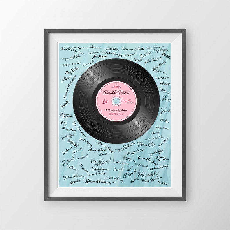 Wedding Song Guest Book - Custom Record wedding guestbook and wedding art piece,  Beautiful wedding gift and guest book alternative 