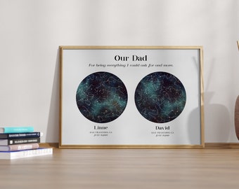 Dad gift Guest Book - Star Map, Night Sky Print, Wedding Gift for Couple, Wedding Anniversary Gift, Guest Book Poster, Wedding