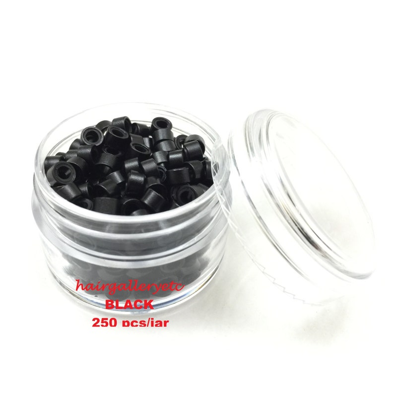 250 Silicone Micro Beads Feather Hair Extension Beads Crimp Etsy