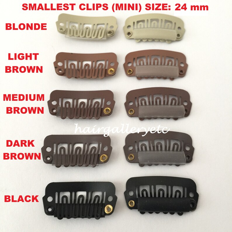 Quality Mini Hair Extension Clips Snap On Wig Clips For Toupess Hair Pieces 24mm With Silicone 