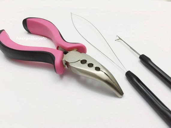 Feather Hair Extension Tool Kit For Micro Hair Beads Black Etsy