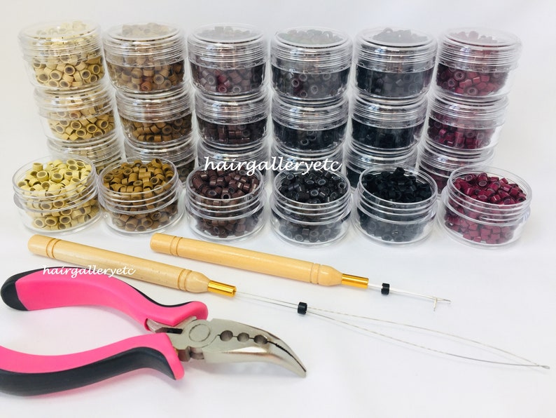 250 Silicone Micro Beads Feather Hair Extension Beads Crimp Etsy