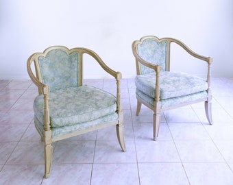 set of 2 hollywood regency FRENCH ROCOCO ARMCHAIRS - Shipping Included