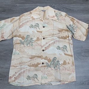 vintage 1940s KILOHANA RAYON CREPE Hawaiian shirt
