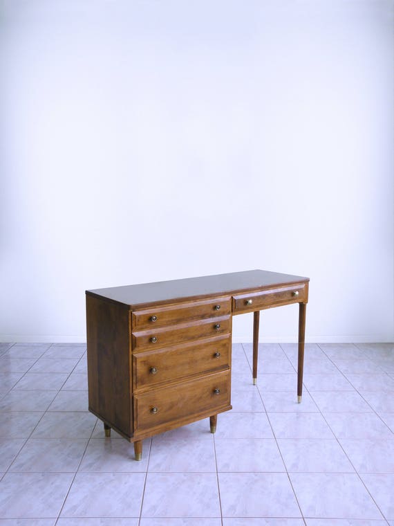 Mid Century Colonial Desk By Baumritter Ethan Allen Mod Etsy