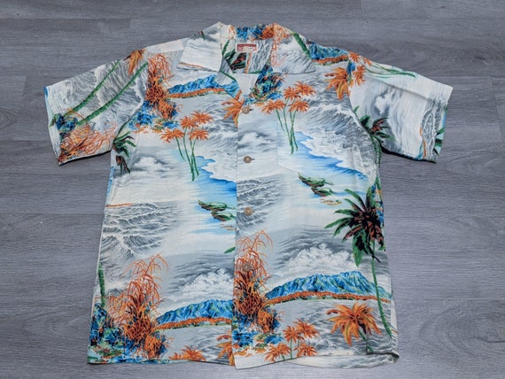 vintage 1950s POLYNESIAN SPORTSWEAR rayon CREPE Ha