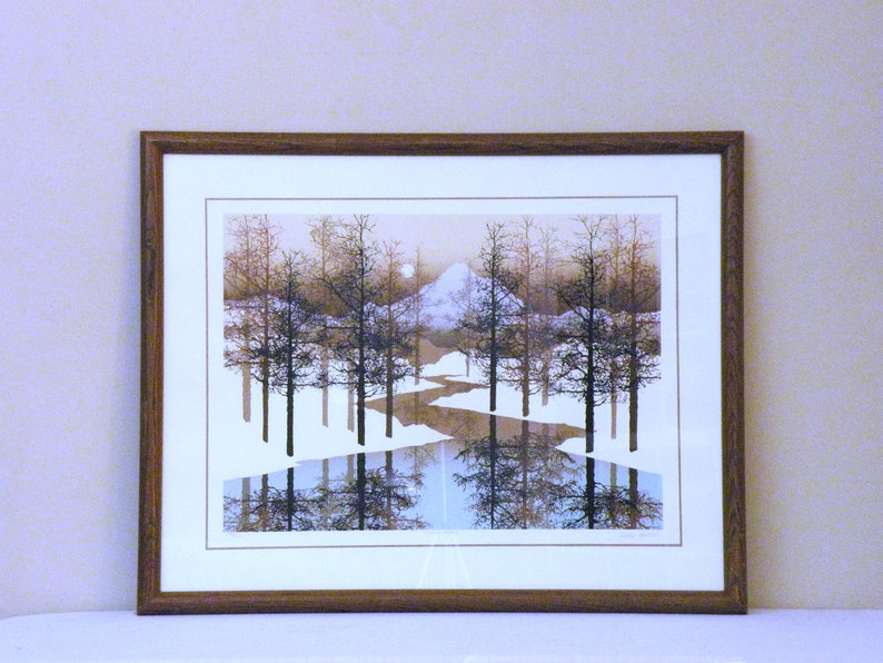 James Hagen Signed Print SNOW PARK Mid Century Hand Signed & NUMBERED ...