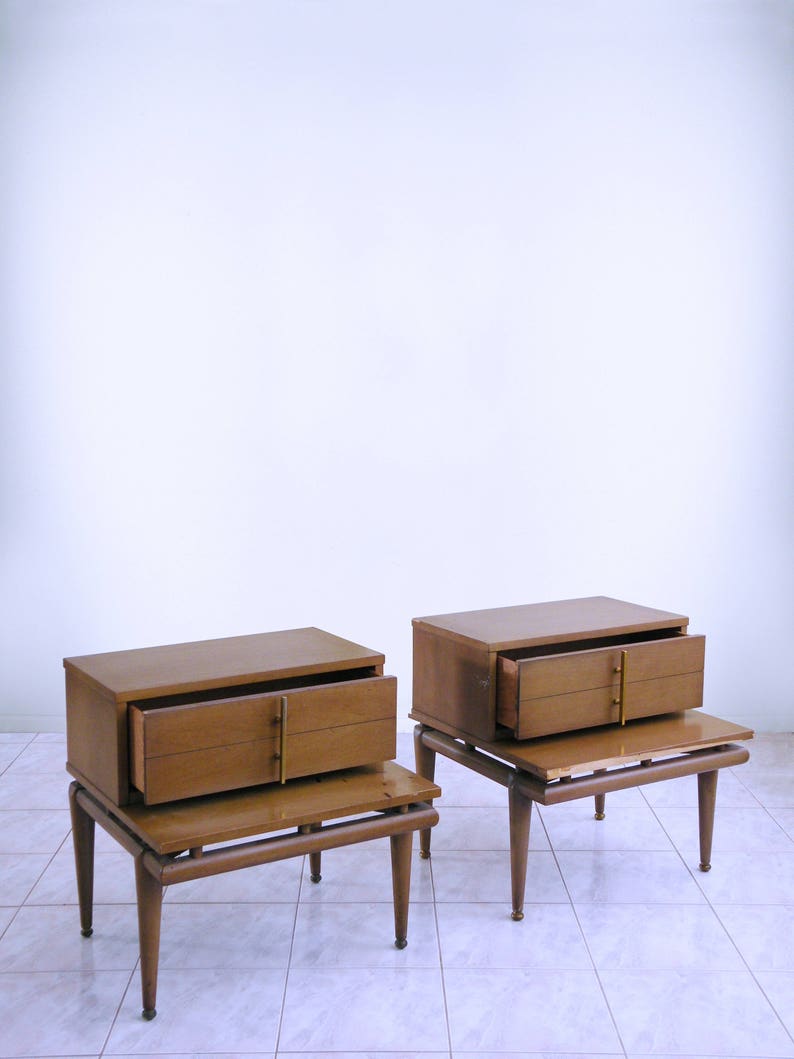 Set of 2 Mid Century Modern Nightstands THE SEQUENCE by Kent Coffey
