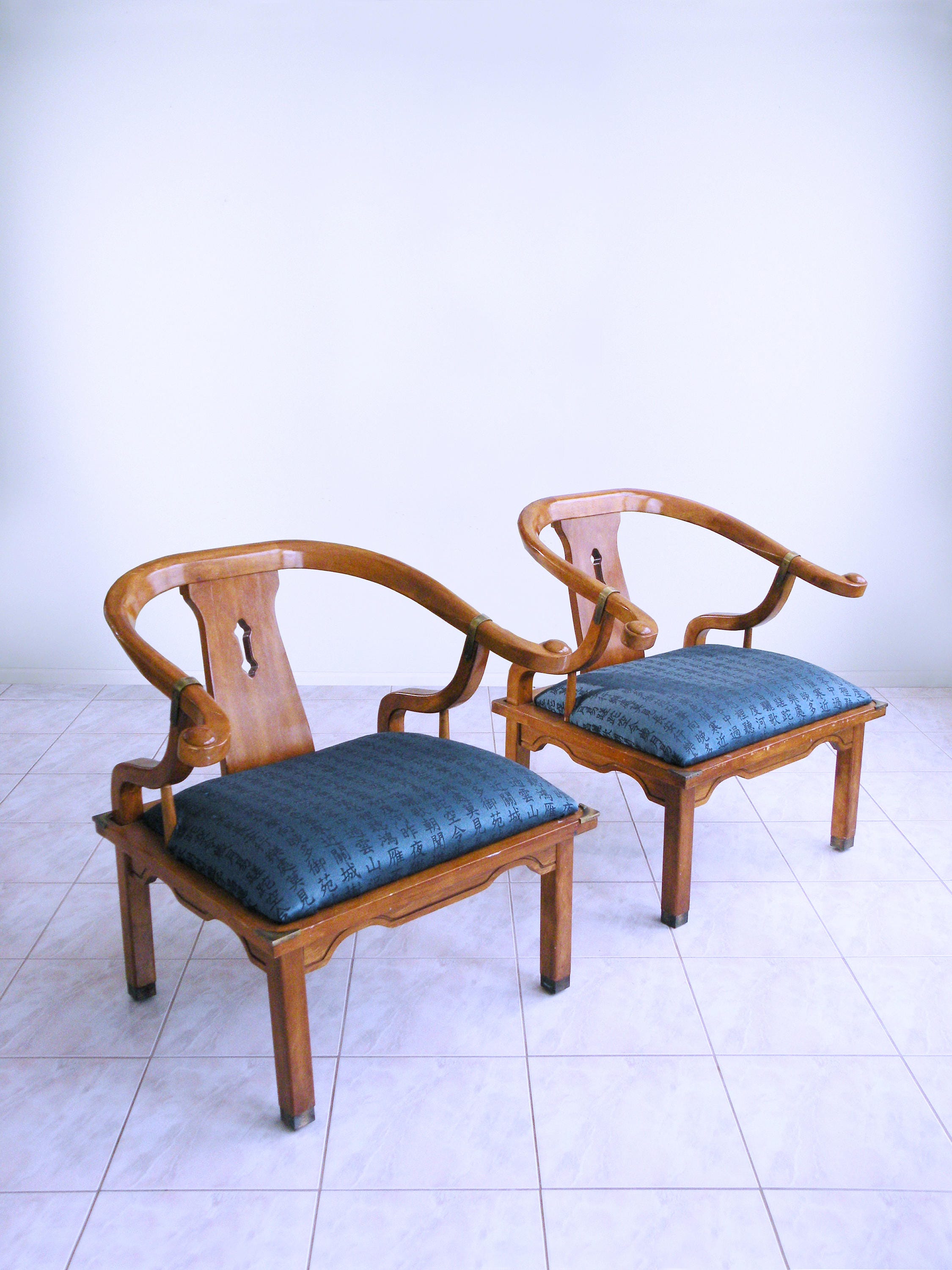 Mid Century James Mont Style MING CHAIRS Boho Solid Wood