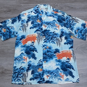 vintage 1950s KILOHANA RAYON CREPE Hawaiian shirt