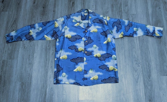 vintage 1940s SILK IOLANI LONGSLEEVE Hawaiian shi… - image 1