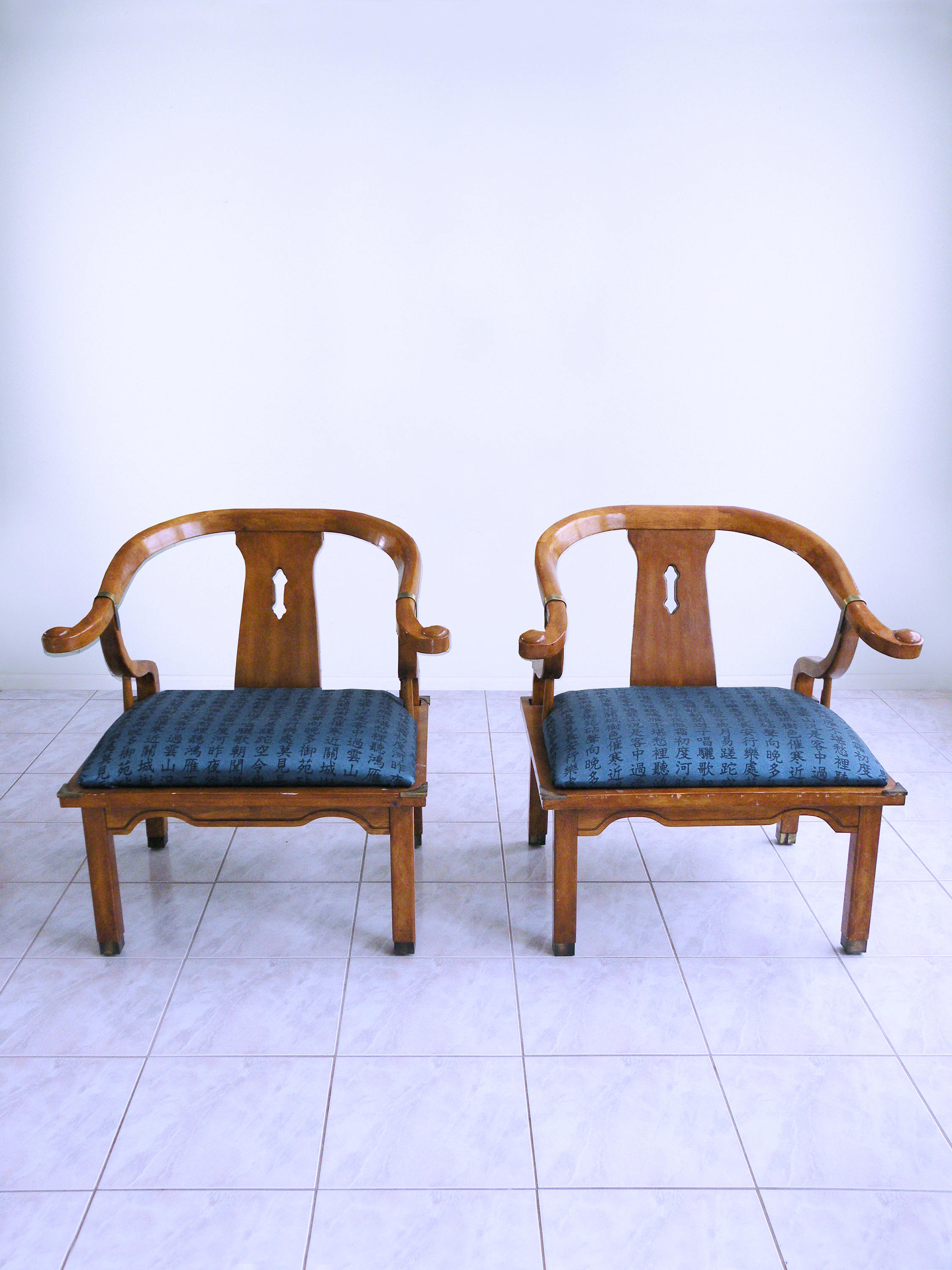 Mid Century James Mont Style MING CHAIRS Boho Solid Wood