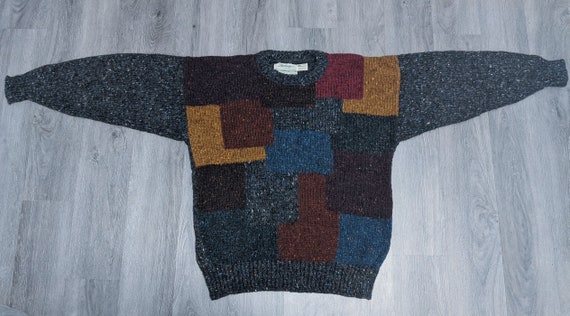 vintage 90s 100% wool FISHERMANS sweater - image 1