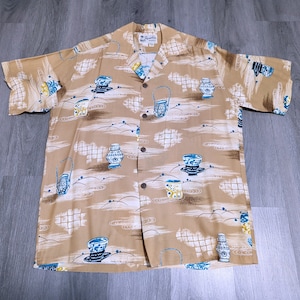 vintage 1950s PARADISE Hawaii RAYON CREPE Hawaiian shirt