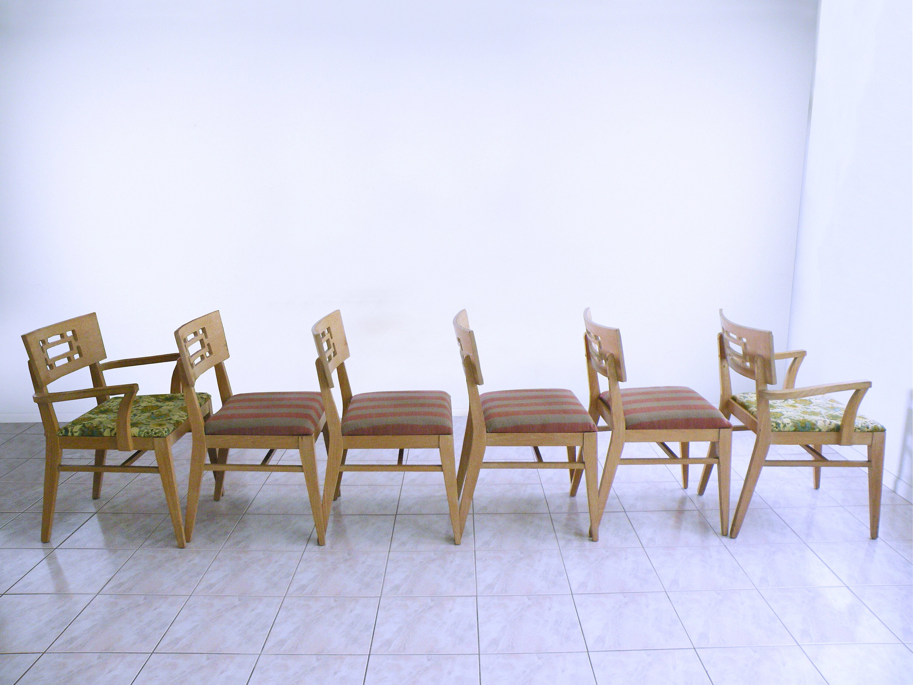 Set of 6 Mid Century Modern CHINOISERIE Dining Chairs After JAMES