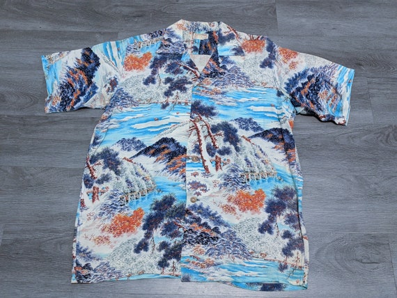 vintage 1950s POLYNESIAN SPORTSWEAR Rayon CREPE Ha