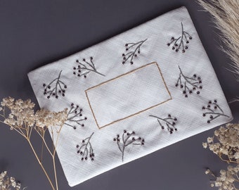 for someone special, handmade envelope / envelope embroidered from cotton • pearls flowers • Valentine's Day