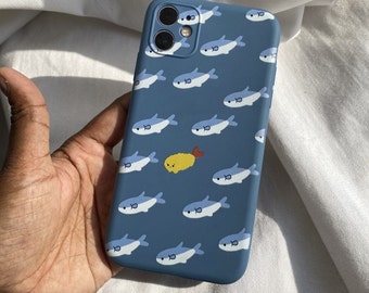 Fish I Phone 11 cover , Fish pattern , I Phone 11 skins, I Phone 11 case, Kawaii design phone cover , Blue cover case, Fish , Soft cover ,