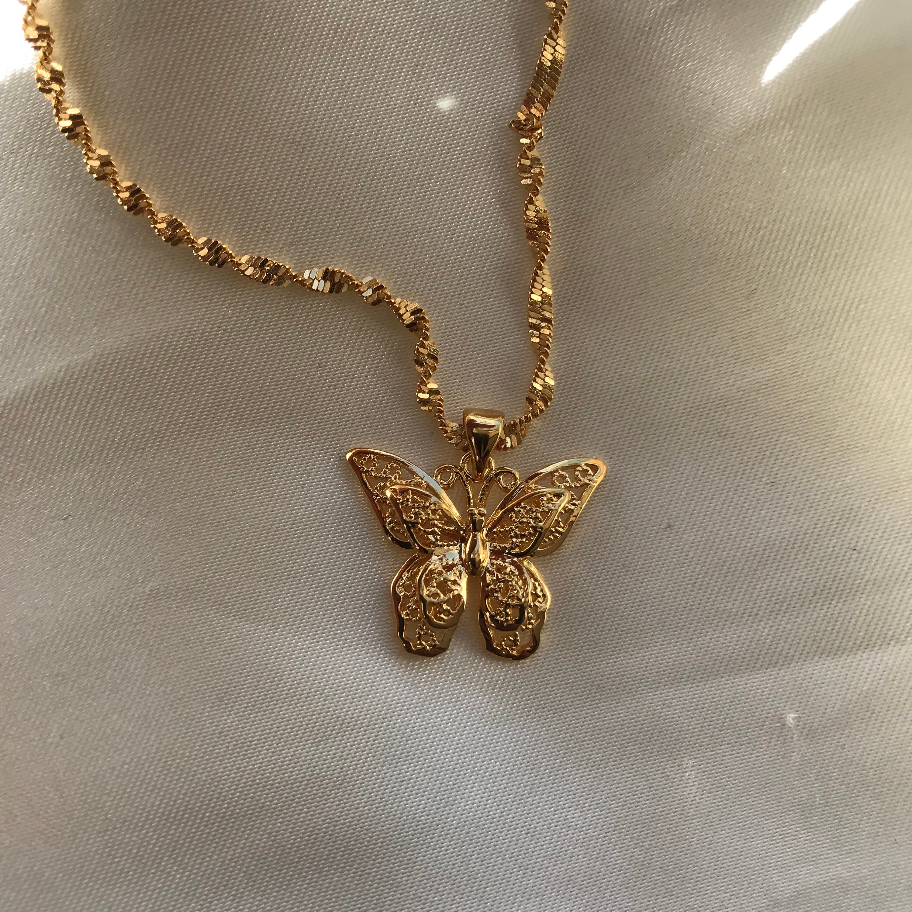 Butterfly Necklace - Etsy UK