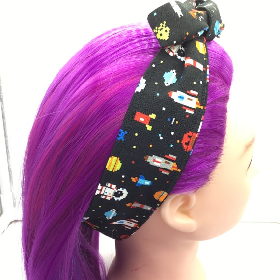 Space Headband Aliens Headband Cotton Pattern Headbands Etsy