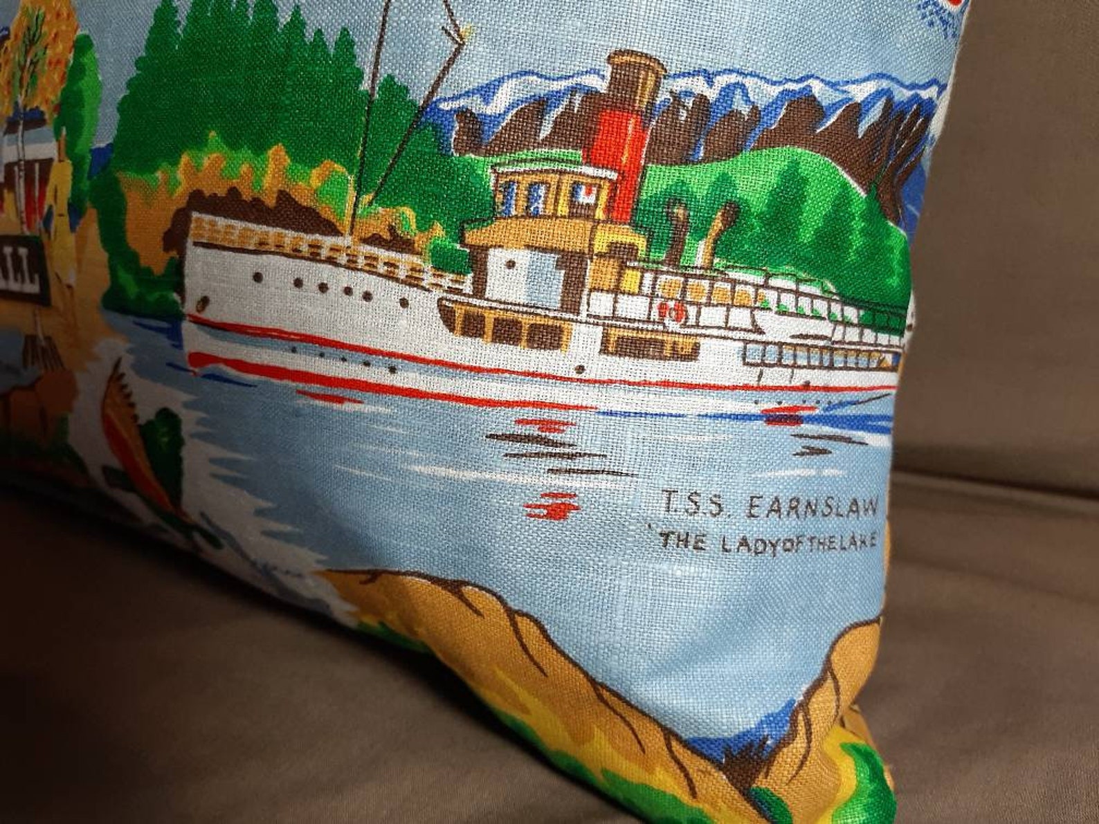 Queenstown NZ Souvenir Cushion Vintage Tea Towel Tea Towel Etsy