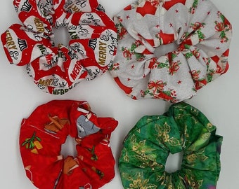 Christmas Reindeer and Mittens Scrunchie Winter Holiday Scrunchies Christmas Themed Scrunchie Hair Tie Xmas Scrunchys,Xmas Scrunchies