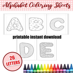 26 Printable Alphabet Coloring pages, preschool, kids coloring sheets, coloring book,  Worksheets for teachers, Learning guide
