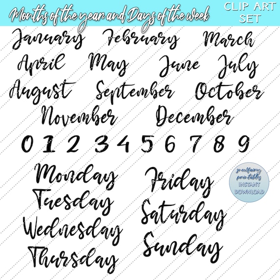 Calendar Days - Digital Stamp Set